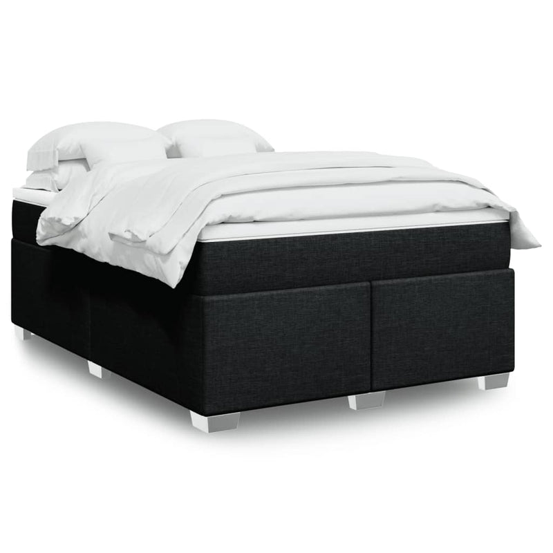 Box Spring Bed with Mattress Dark Grey Queen Fabric Payday Deals