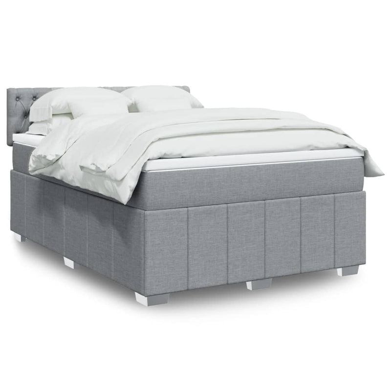 Box Spring Bed with Mattress Dark Grey Queen Fabric Payday Deals