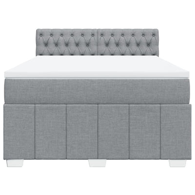 Box Spring Bed with Mattress Dark Grey Queen Fabric Payday Deals