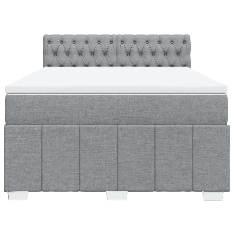 Box Spring Bed with Mattress Dark Grey Queen Fabric Payday Deals