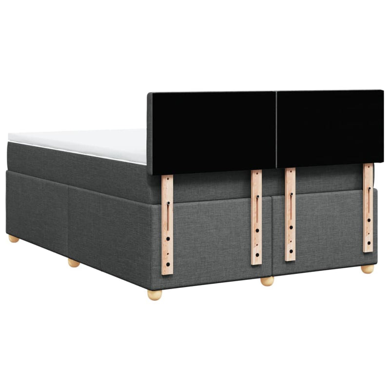 Box Spring Bed with Mattress Dark Grey Queen Fabric Payday Deals