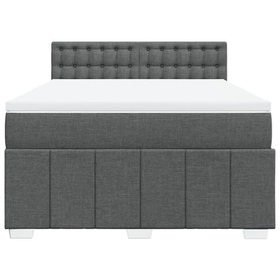 Box Spring Bed with Mattress Dark Grey Queen Fabric Payday Deals