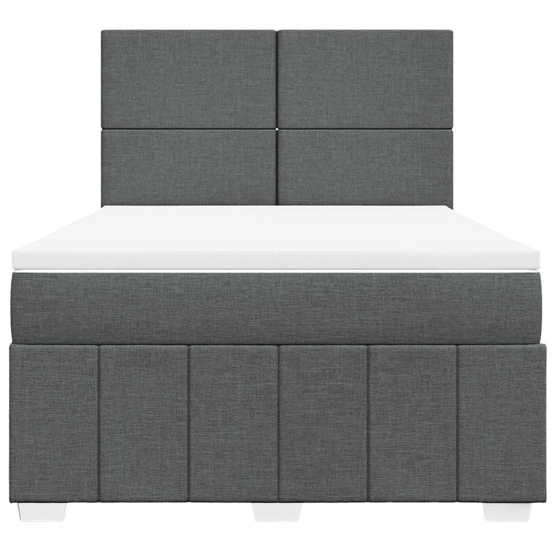 Box Spring Bed with Mattress Dark Grey Queen Fabric Payday Deals