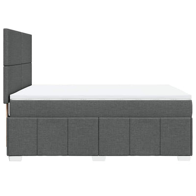 Box Spring Bed with Mattress Dark Grey Queen Fabric Payday Deals
