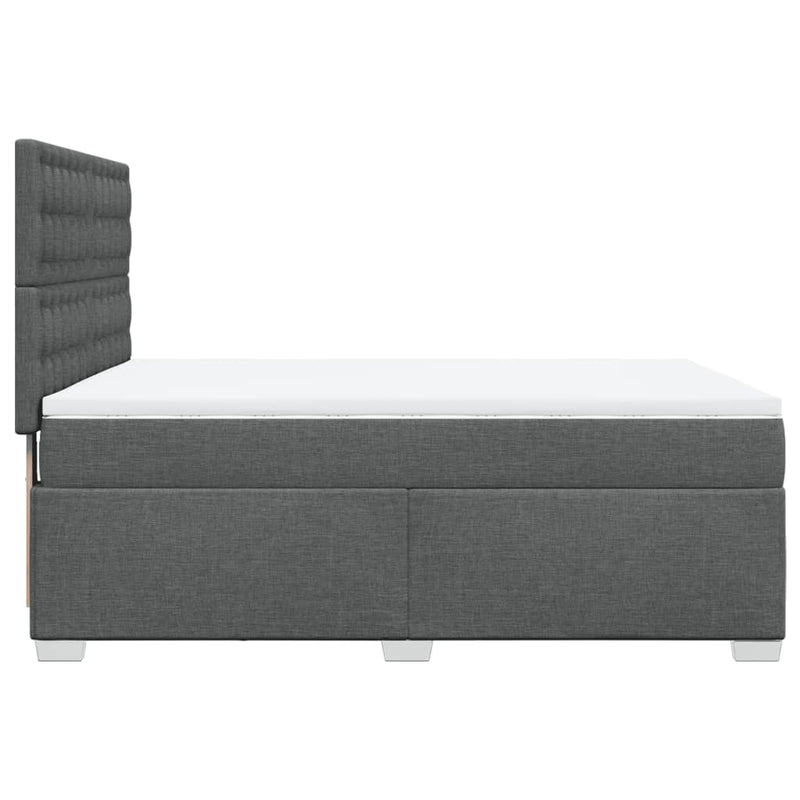 Box Spring Bed with Mattress Dark Grey Queen Fabric Payday Deals