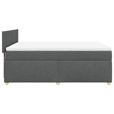 Box Spring Bed with Mattress Dark Grey Queen Fabric Payday Deals