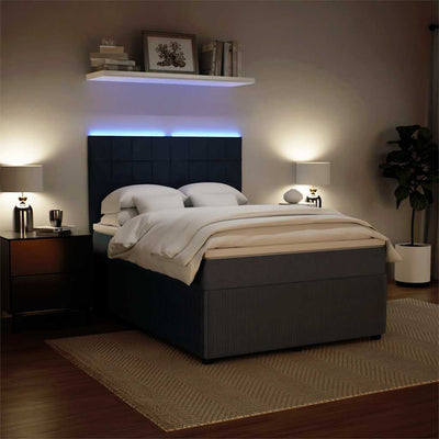 Box Spring Bed with Mattress Dark Grey Queen Velvet Payday Deals