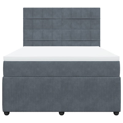 Box Spring Bed with Mattress Dark Grey Queen Velvet Payday Deals