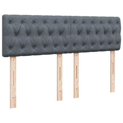 Box Spring Bed with Mattress Dark Grey Queen Velvet Payday Deals