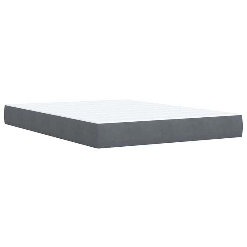 Box Spring Bed with Mattress Dark Grey Queen Velvet Payday Deals