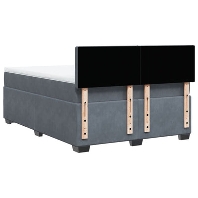 Box Spring Bed with Mattress Dark Grey Queen Velvet Payday Deals
