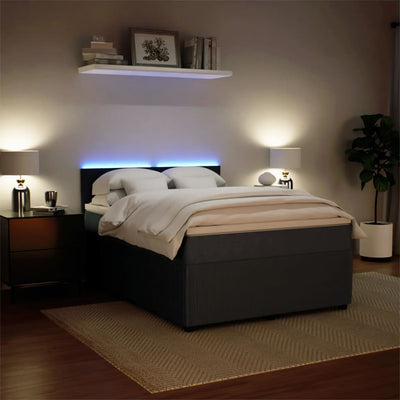 Box Spring Bed with Mattress Dark Grey Queen Velvet Payday Deals