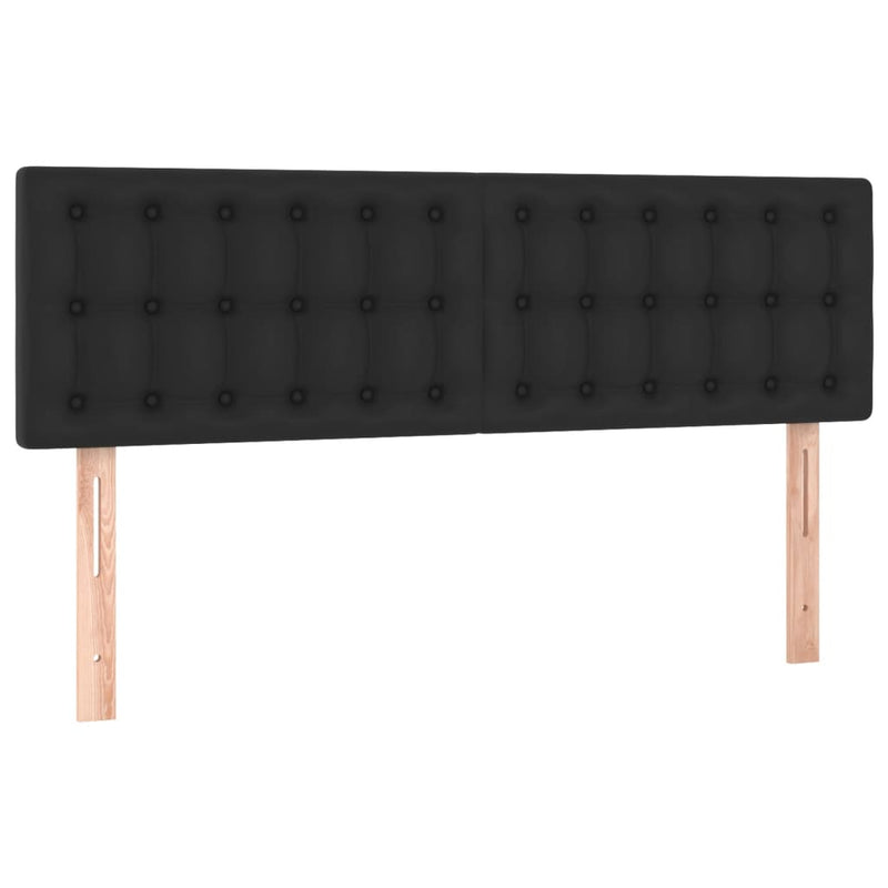 Box Spring Bed with Mattress&LED Black 137x187 cm Double Size Faux Leather Payday Deals