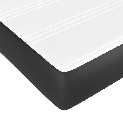 Box Spring Bed with Mattress&LED Black 137x187 cm Double Size Faux Leather Payday Deals