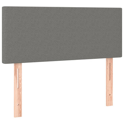 Box Spring Bed with Mattress&LED Dark Grey 100x200cm Fabric Payday Deals