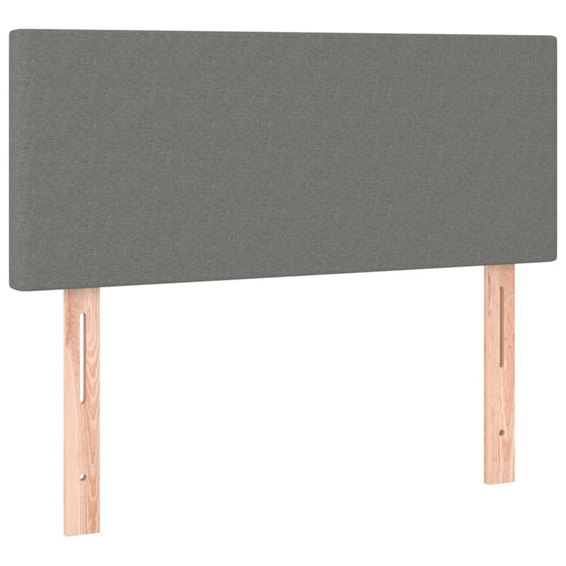 Box Spring Bed with Mattress&LED Dark Grey 100x200cm Fabric Payday Deals