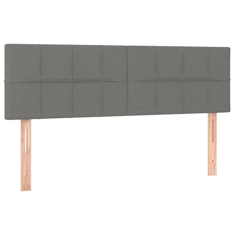 Box Spring Bed with Mattress&LED Dark Grey 137x187 cm Double Size Fabric Payday Deals