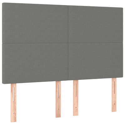 Box Spring Bed with Mattress&LED Dark Grey 137x187 cm Double Size Fabric Payday Deals