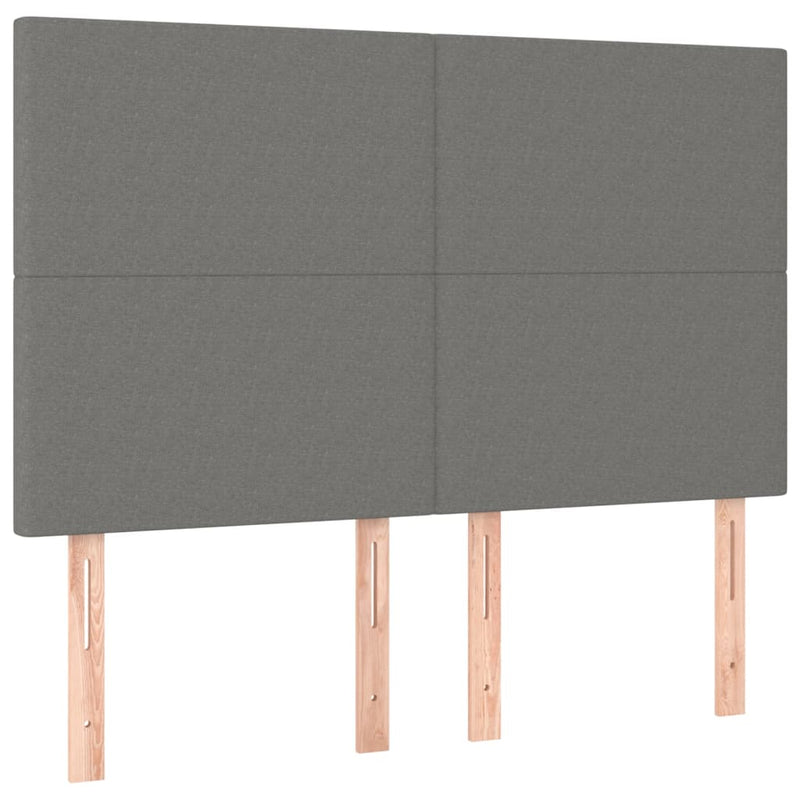 Box Spring Bed with Mattress&LED Dark Grey 137x187 cm Double Size Fabric Payday Deals