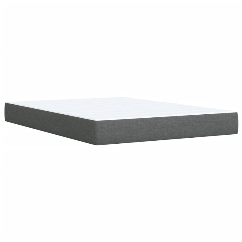 Box Spring Bed with Mattress Light Grey Double Fabric Payday Deals