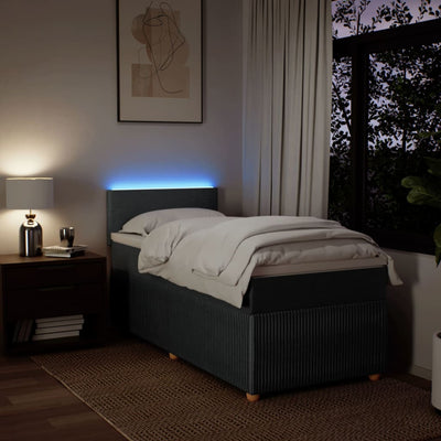 Box Spring Bed with Mattress Light Grey King Single Fabric Payday Deals