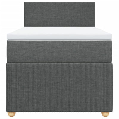 Box Spring Bed with Mattress Light Grey King Single Fabric Payday Deals