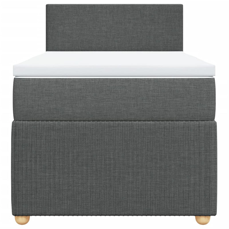 Box Spring Bed with Mattress Light Grey King Single Fabric Payday Deals