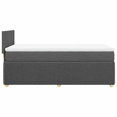 Box Spring Bed with Mattress Light Grey King Single Fabric Payday Deals