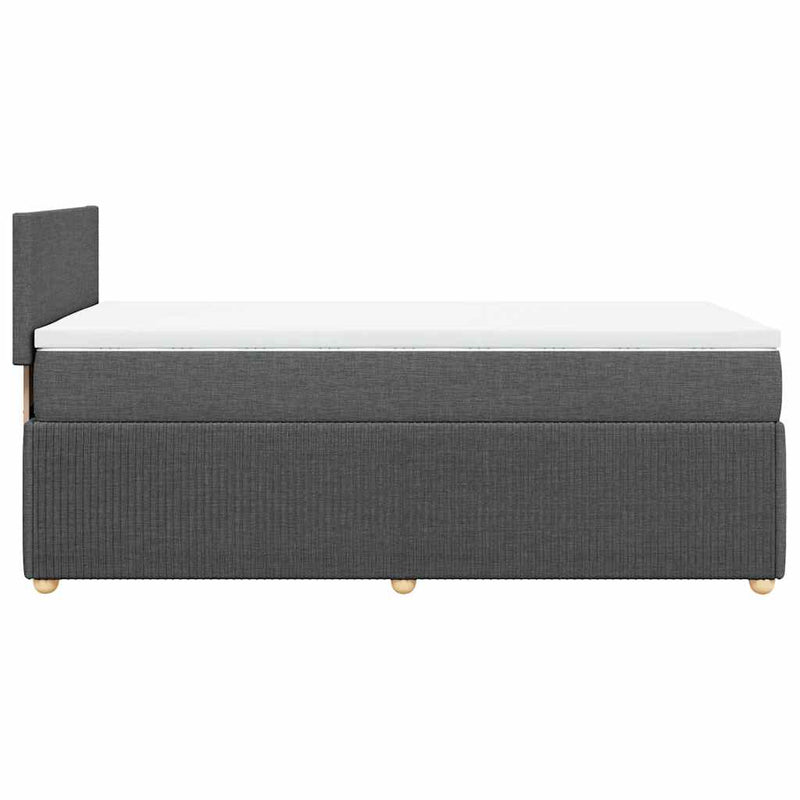 Box Spring Bed with Mattress Light Grey King Single Fabric Payday Deals