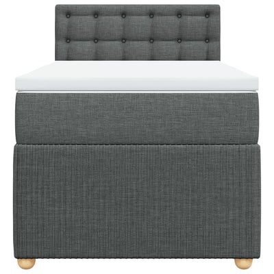 Box Spring Bed with Mattress Light Grey King Single Fabric Payday Deals