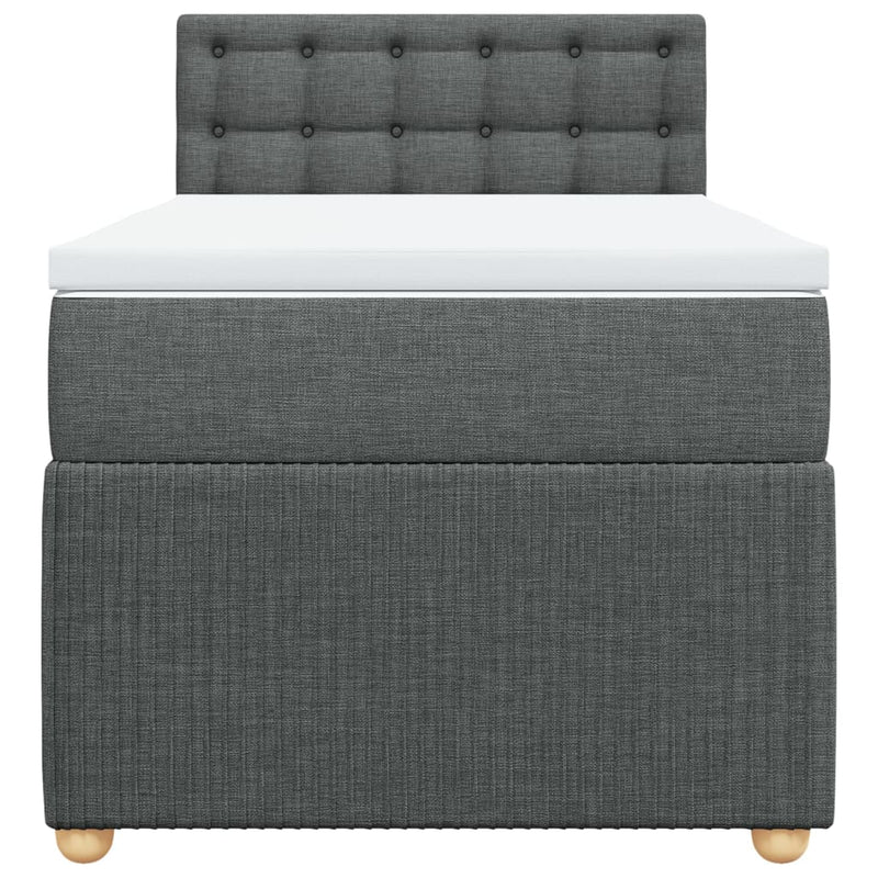 Box Spring Bed with Mattress Light Grey King Single Fabric Payday Deals