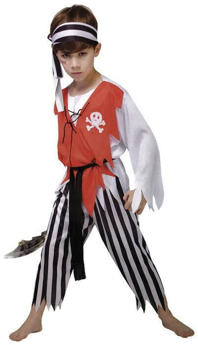 BOYS PIRATE COSTUME Kids Fancy Dress Halloween Party Book Week Outfit Carribean Payday Deals