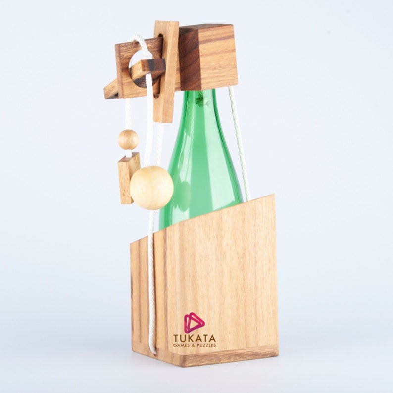 Brainteaser wine bottle mystery lock puzzle- open the lock before you can have a drink! Great party gift Payday Deals