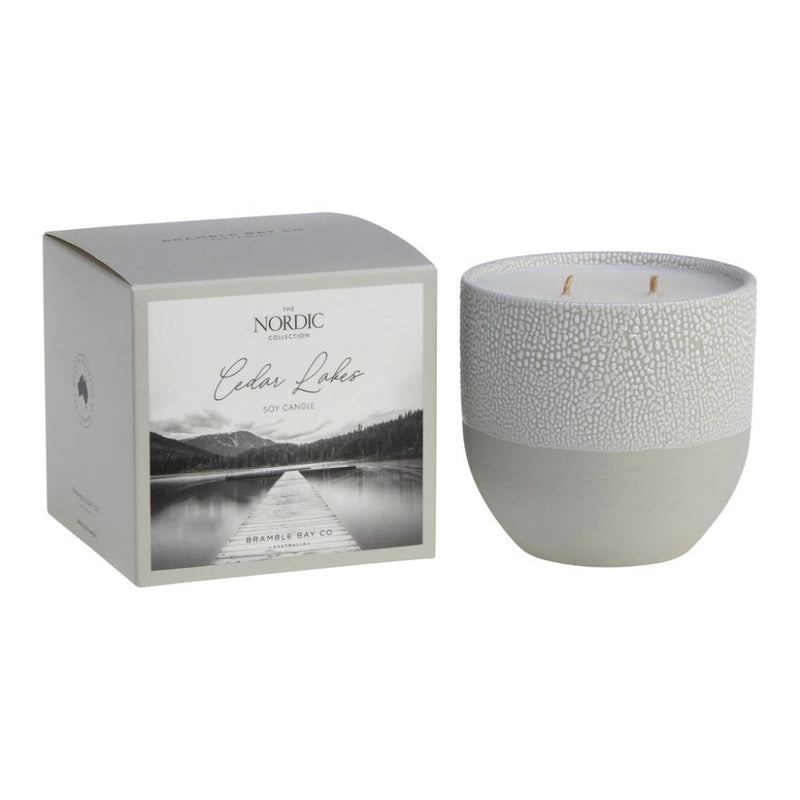 Bramble Bay Candle Nordic Collection Cedar Lakes Grey 400gm Payday Deals
