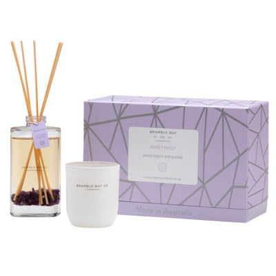 Bramble Bay Diffuser Candle Giftbox Crystal Infusion Collection Vanilla Lavender