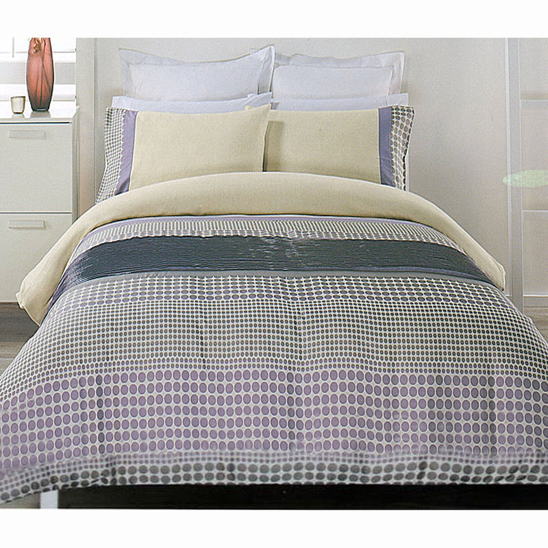 Brie Lilac Grey Quilt Cover Set KING Payday Deals