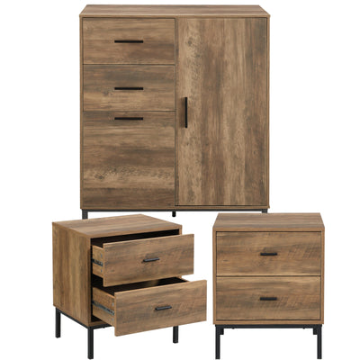 Bronx Bronx Wardrobe Chest Drawers + 2 Bedside Tables Drawers Payday Deals