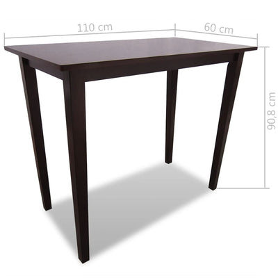 Brown Wooden Bar Table and 4 Bar Chairs Set Payday Deals