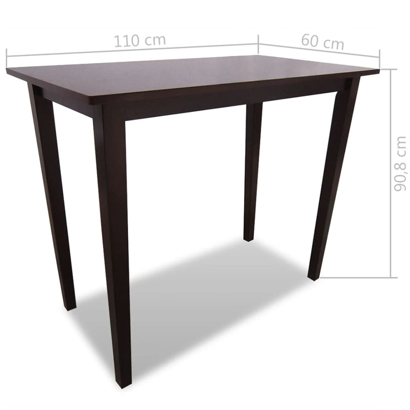 Brown Wooden Bar Table and 4 Bar Chairs Set Payday Deals