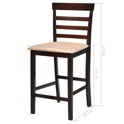 Brown Wooden Bar Table and 4 Bar Chairs Set Payday Deals