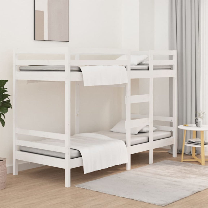 Bunk Bed without Mattress White 90x190 cm Solid Wood Pine Payday Deals