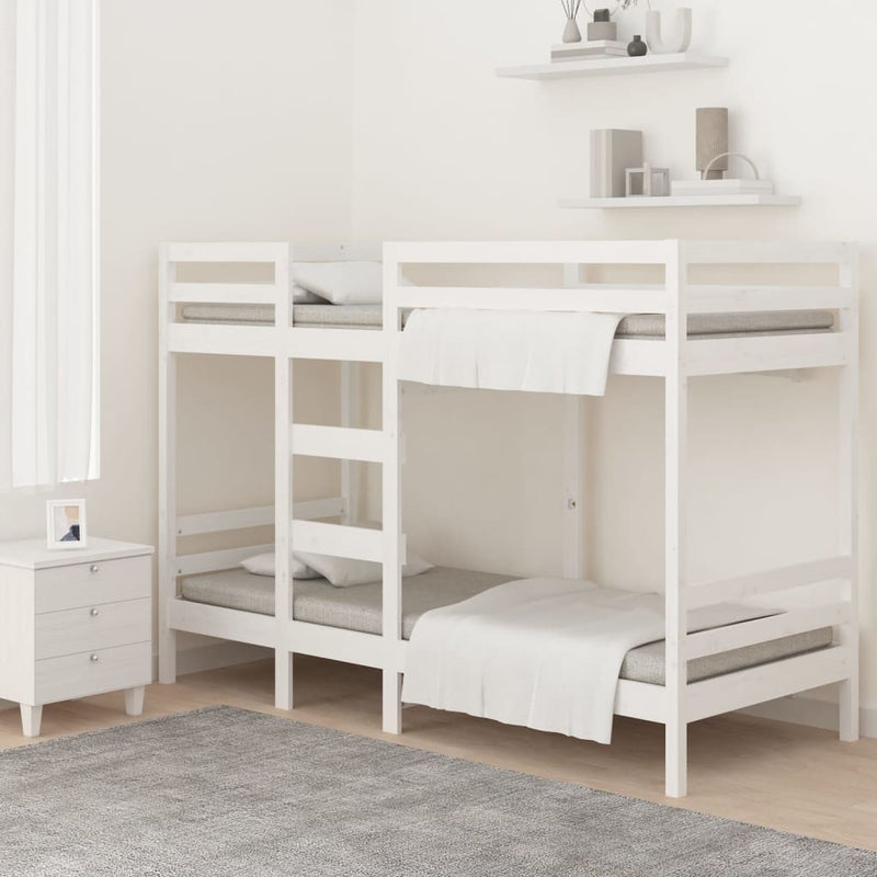 Bunk Bed without Mattress White 90x190 cm Solid Wood Pine Payday Deals