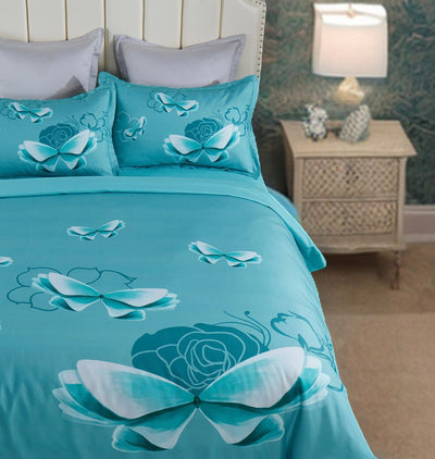 Butterfly Green Quilt Cover Set - King Size Payday Deals