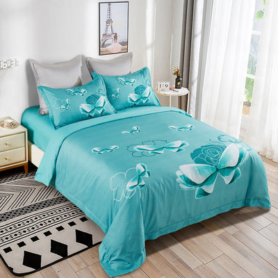 Butterfly Green Quilt Cover Set - Super King Size Payday Deals