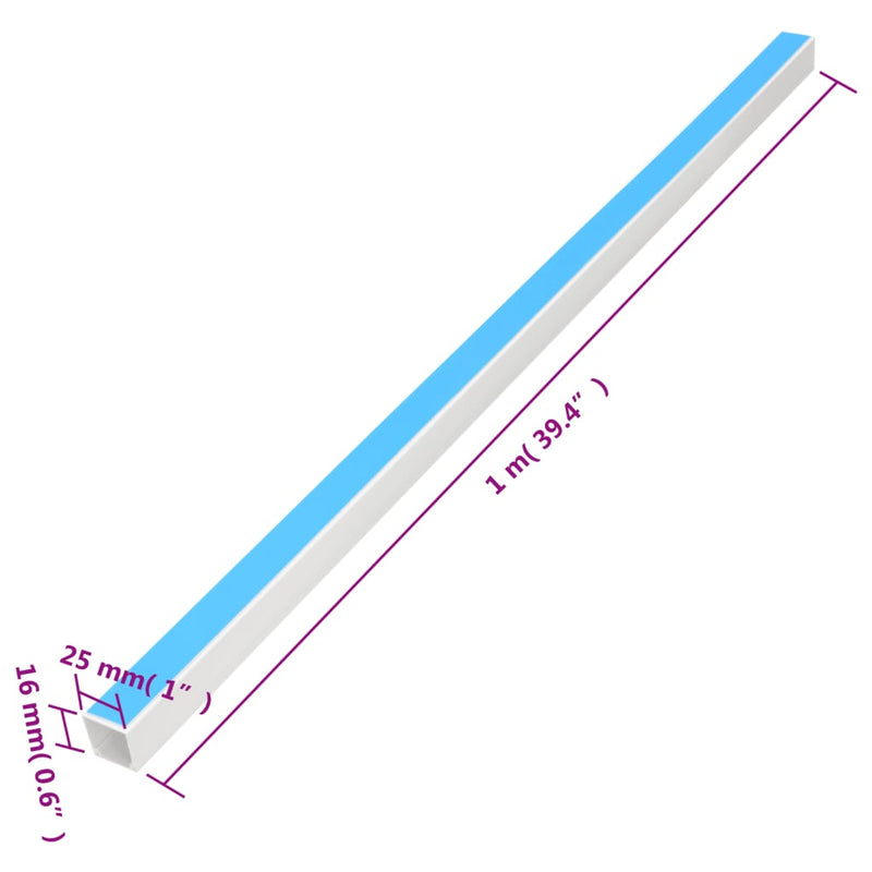 Cable Trunking Self-Adhesive 25x16 mm 30 m PVC Payday Deals