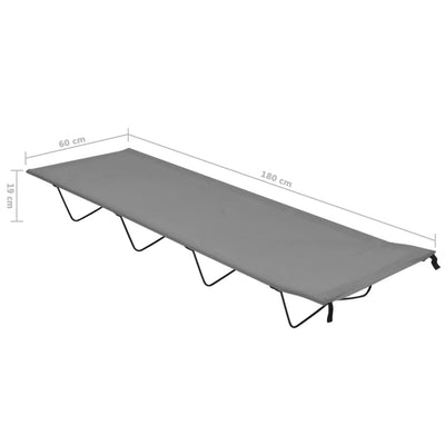 Camping Bed 180x60x19 cm Oxford Fabric and Steel Grey Payday Deals