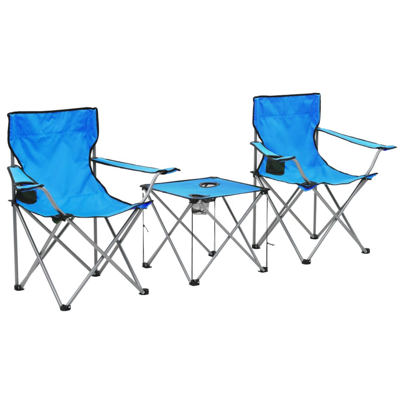 Camping Table and Chair Set 3 Pieces Blue Payday Deals