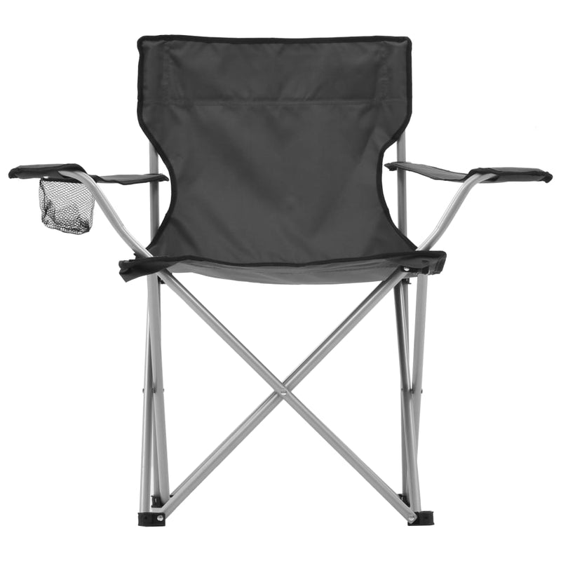 Camping Table and Chair Set 3 Pieces Grey Payday Deals