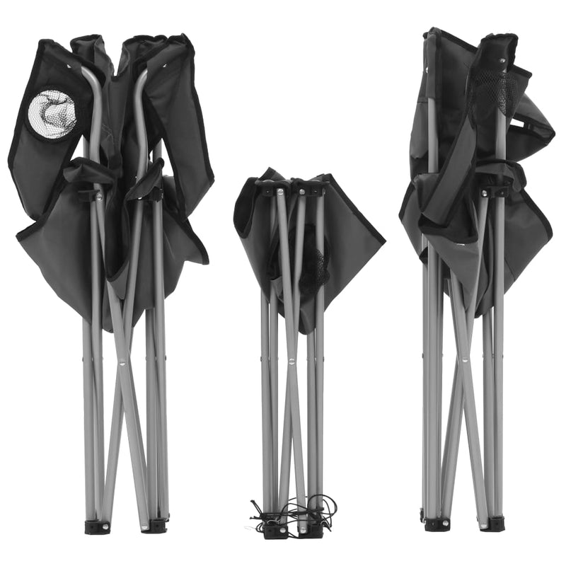 Camping Table and Chair Set 3 Pieces Grey Payday Deals
