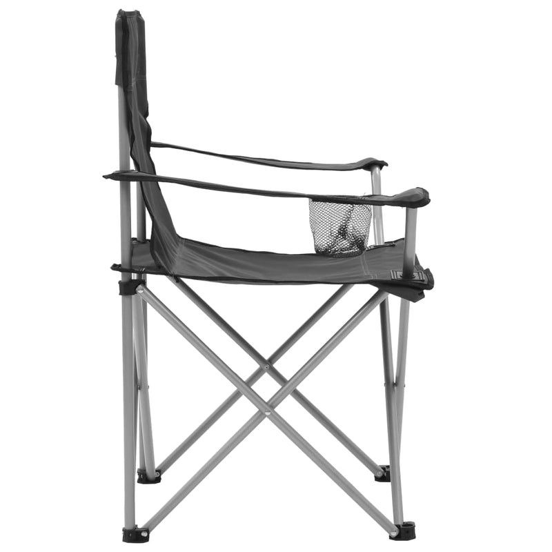 Camping Table and Chair Set 3 Pieces Grey Payday Deals